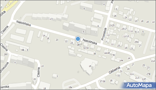 Radom, Natolińska, 28, mapa Radomia