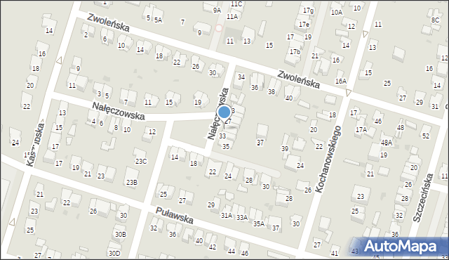 Radom, Nałęczowska, 31, mapa Radomia