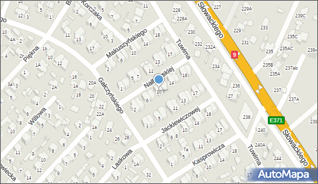 Radom, Nałkowskiej Zofii, 10, mapa Radomia