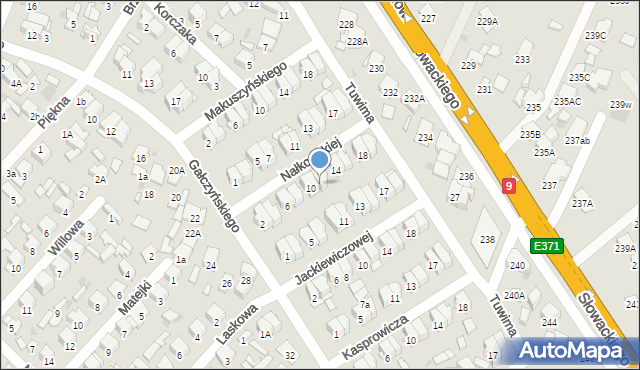 Radom, Nałkowskiej Zofii, 12, mapa Radomia