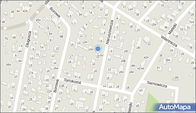 Radom, Naruszewicza Adama, 12, mapa Radomia