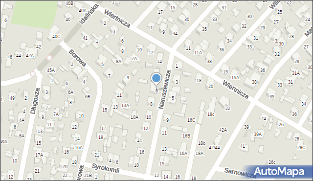 Radom, Naruszewicza Adama, 6, mapa Radomia