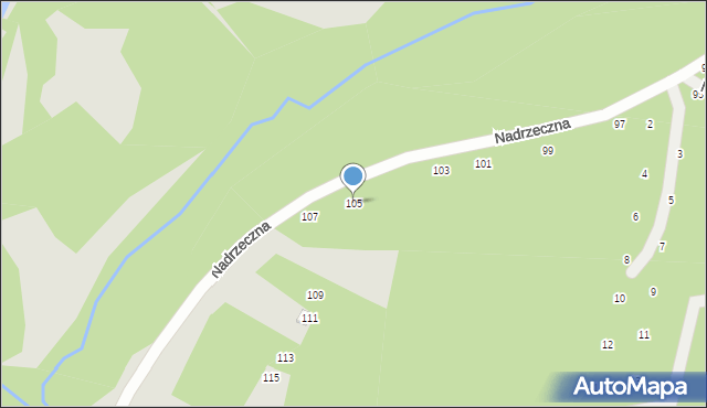 Radom, Nadrzeczna, 105, mapa Radomia