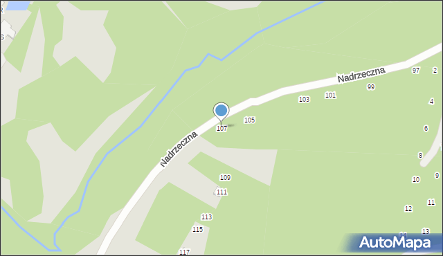 Radom, Nadrzeczna, 107, mapa Radomia