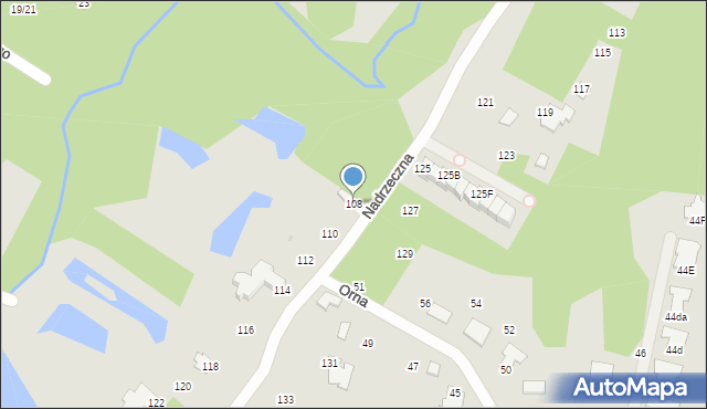 Radom, Nadrzeczna, 108, mapa Radomia