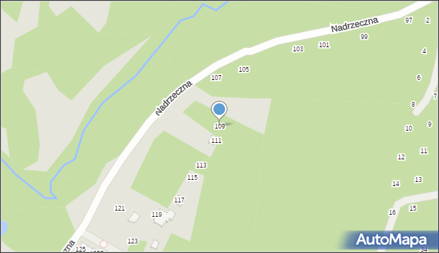 Radom, Nadrzeczna, 109, mapa Radomia