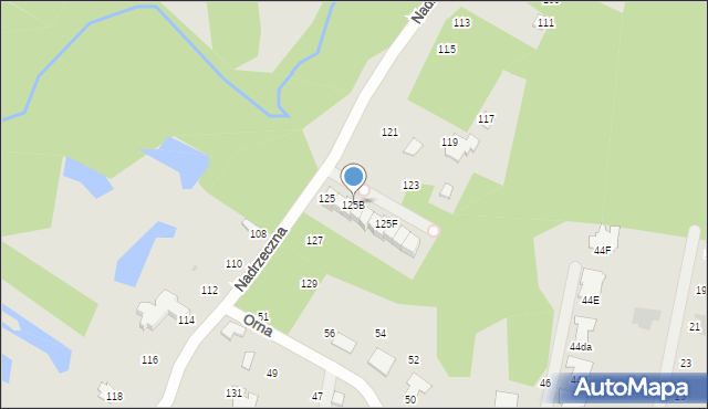 Radom, Nadrzeczna, 125B, mapa Radomia