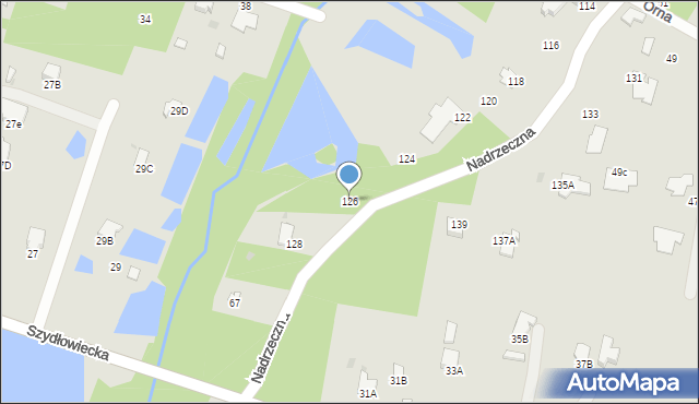 Radom, Nadrzeczna, 126, mapa Radomia