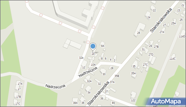 Radom, Nadrzeczna, 14, mapa Radomia