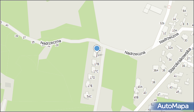 Radom, Nadrzeczna, 17, mapa Radomia