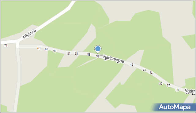 Radom, Nadrzeczna, 51, mapa Radomia