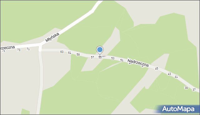 Radom, Nadrzeczna, 55, mapa Radomia