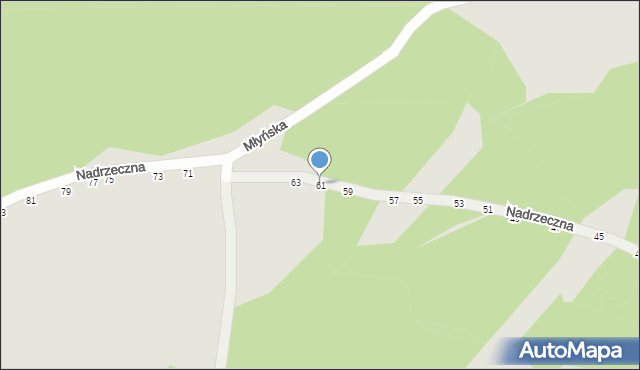 Radom, Nadrzeczna, 61, mapa Radomia