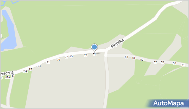 Radom, Nadrzeczna, 71, mapa Radomia