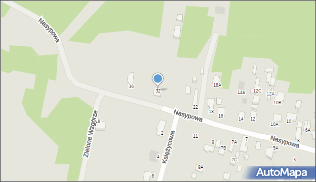 Radom, Nasypowa, 32, mapa Radomia