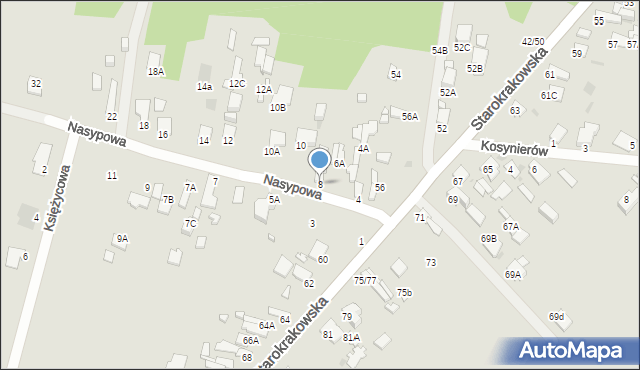 Radom, Nasypowa, 8, mapa Radomia