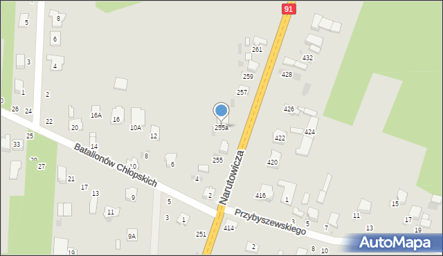 Radomsko, Narutowicza Gabriela, 255a, mapa Radomsko