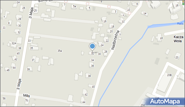 Radymno, Nadbrzeżna, 32, mapa Radymno