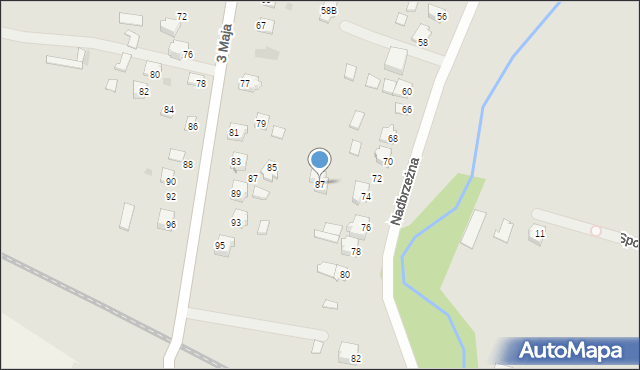 Radymno, Nadbrzeżna, 87, mapa Radymno