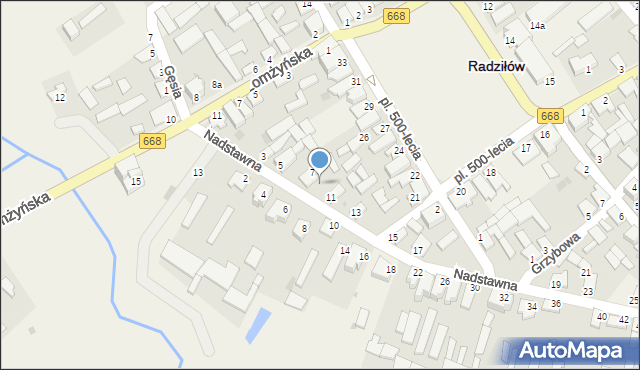 Radziłów, Nadstawna, 9, mapa Radziłów