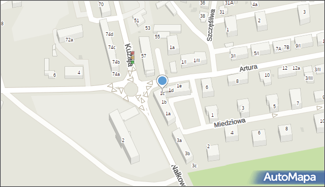 Radzionków, Nałkowskiej Zofii, 1c, mapa Radzionków