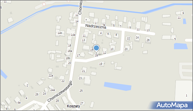 Radzyń Podlaski, Nadrzeczna, 14, mapa Radzyń Podlaski