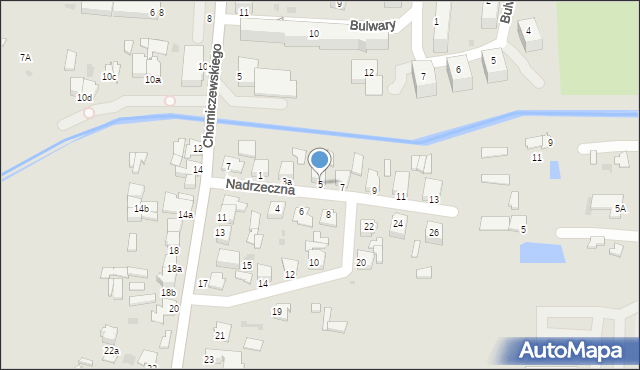 Radzyń Podlaski, Nadrzeczna, 5, mapa Radzyń Podlaski