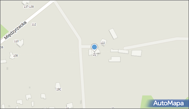 Radzyń Podlaski, Nadwitnie, 21, mapa Radzyń Podlaski