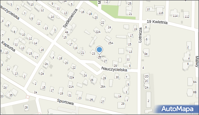 Raszyn, Nauczycielska, 25, mapa Raszyn