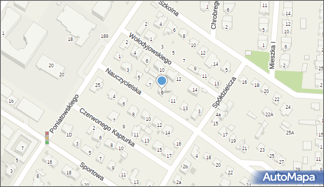 Raszyn, Nauczycielska, 9, mapa Raszyn
