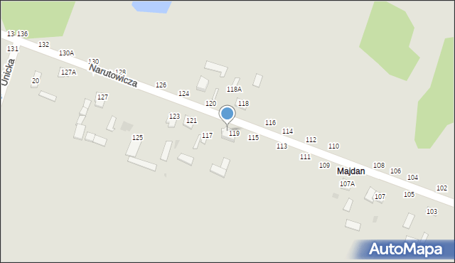 Rejowiec Fabryczny, Narutowicza Gabriela, 119A, mapa Rejowiec Fabryczny