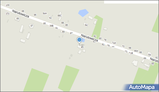 Rejowiec Fabryczny, Narutowicza Gabriela, 85A, mapa Rejowiec Fabryczny
