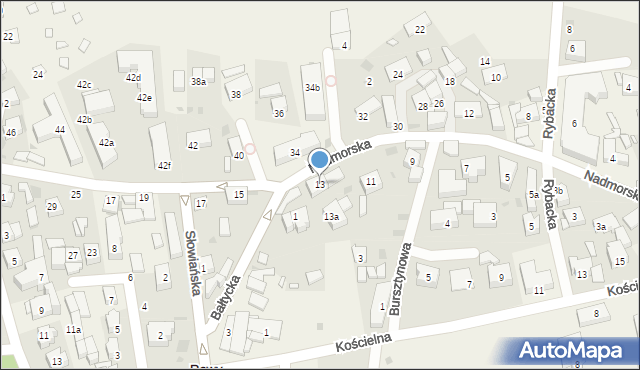 Rowy, Nadmorska, 13, mapa Rowy