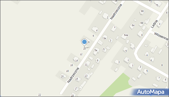 Ruda, Nadrzeczna, 10, mapa Ruda