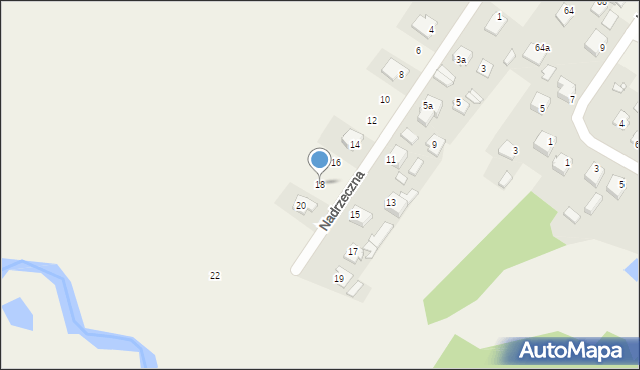 Ruda, Nadrzeczna, 18, mapa Ruda