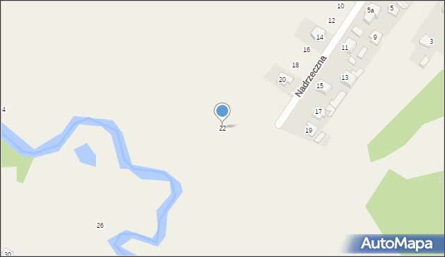 Ruda, Nadrzeczna, 22, mapa Ruda
