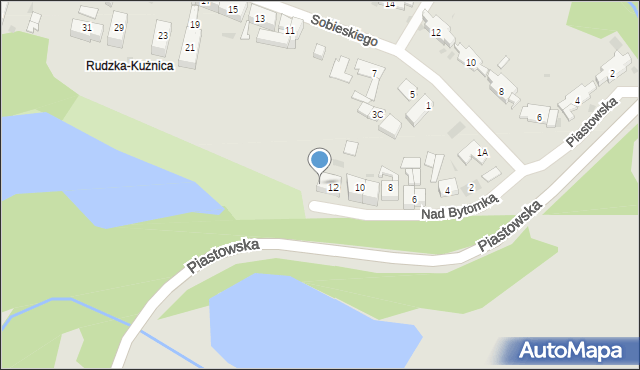 Ruda Śląska, Nad Bytomką, 14, mapa Rudy Śląskiej