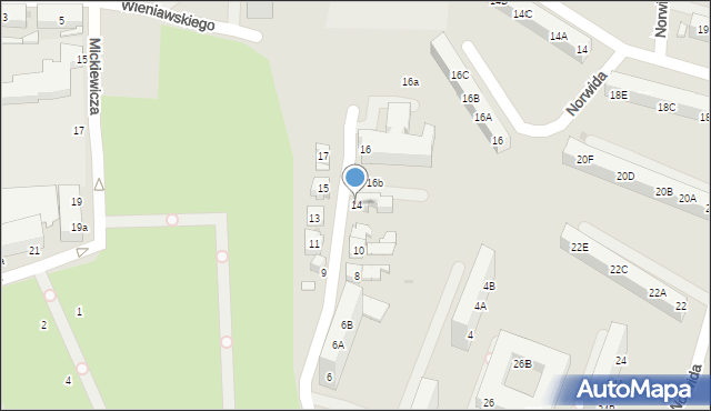 Ruda Śląska, Nałkowskiej Zofii, 14, mapa Rudy Śląskiej