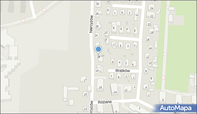 Ruda Śląska, Narcyzów, 18, mapa Rudy Śląskiej