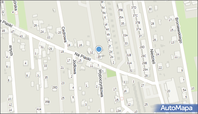 Ruda Śląska, Na Piaski, 10, mapa Rudy Śląskiej