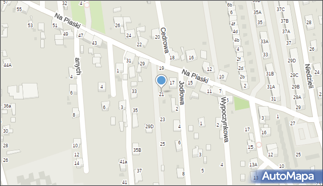 Ruda Śląska, Na Piaski, 21, mapa Rudy Śląskiej