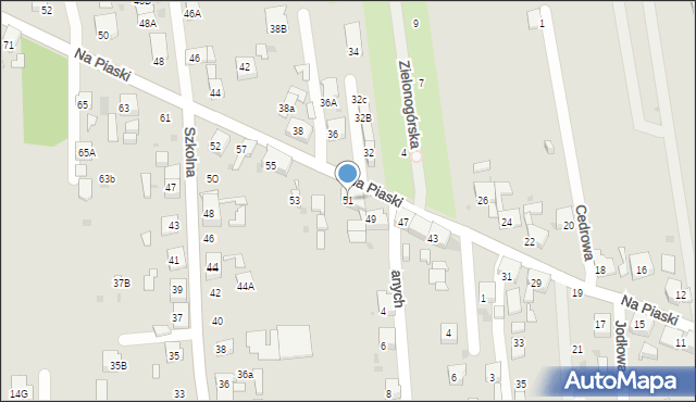 Ruda Śląska, Na Piaski, 51, mapa Rudy Śląskiej