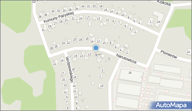 Ruda Śląska, Narutowicza Gabriela, 9, mapa Rudy Śląskiej