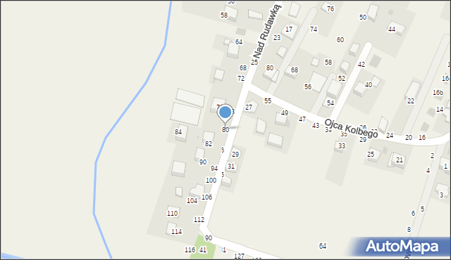 Rudawa, Nad Rudawką, 80, mapa Rudawa