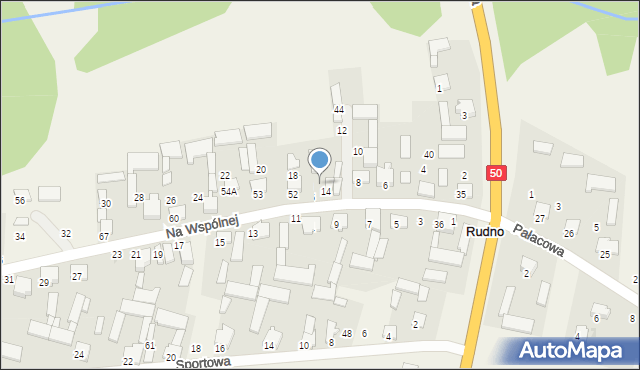 Rudno, Na Wspólnej, 16, mapa Rudno