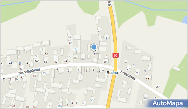 Rudno, Na Wspólnej, 4, mapa Rudno