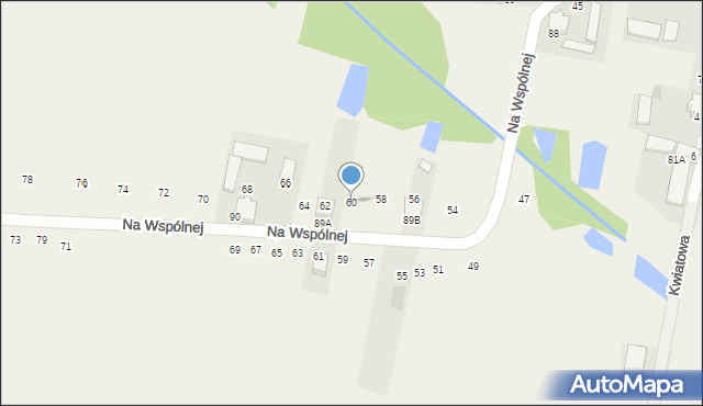 Rudno, Na Wspólnej, 60, mapa Rudno
