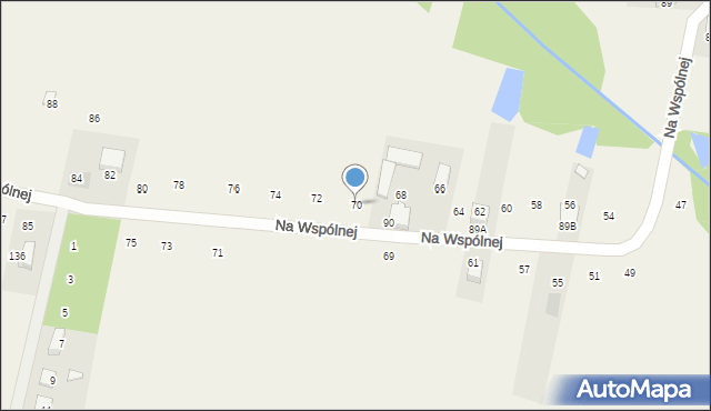 Rudno, Na Wspólnej, 70, mapa Rudno