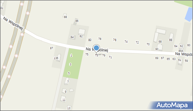 Rudno, Na Wspólnej, 73, mapa Rudno