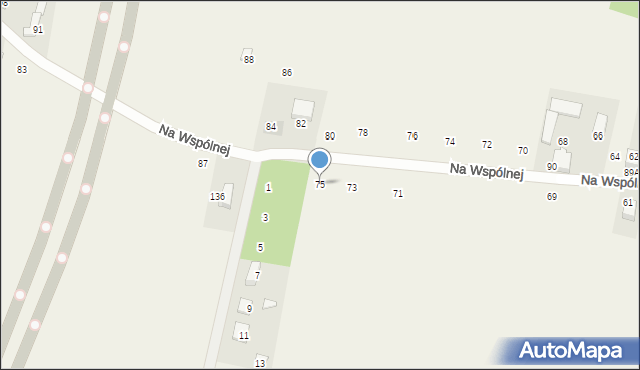 Rudno, Na Wspólnej, 75, mapa Rudno